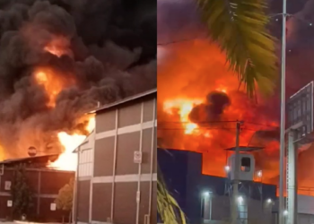 Se abre en una ventana nueva incendio Bodegas San Francisco Pudahuel 2024. Fuente: www.chilevision.cl
