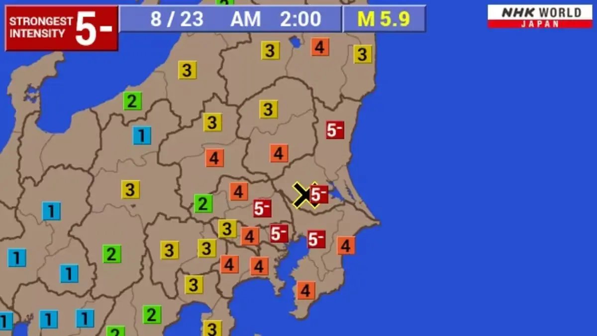 Terremoto magnitud 5,9 Japón: 37 heridos en Tokio